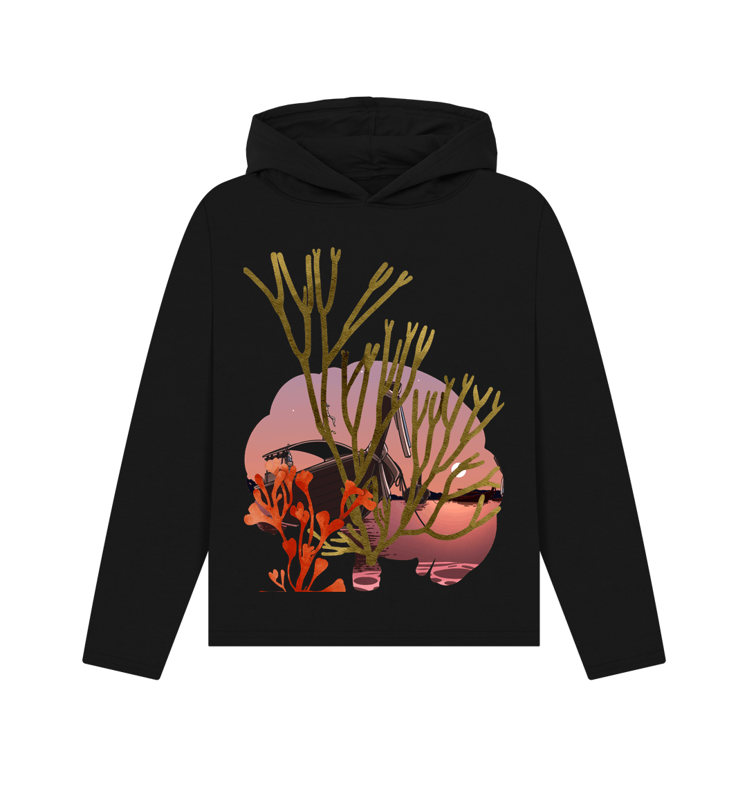 Black Recycled Hoody Front