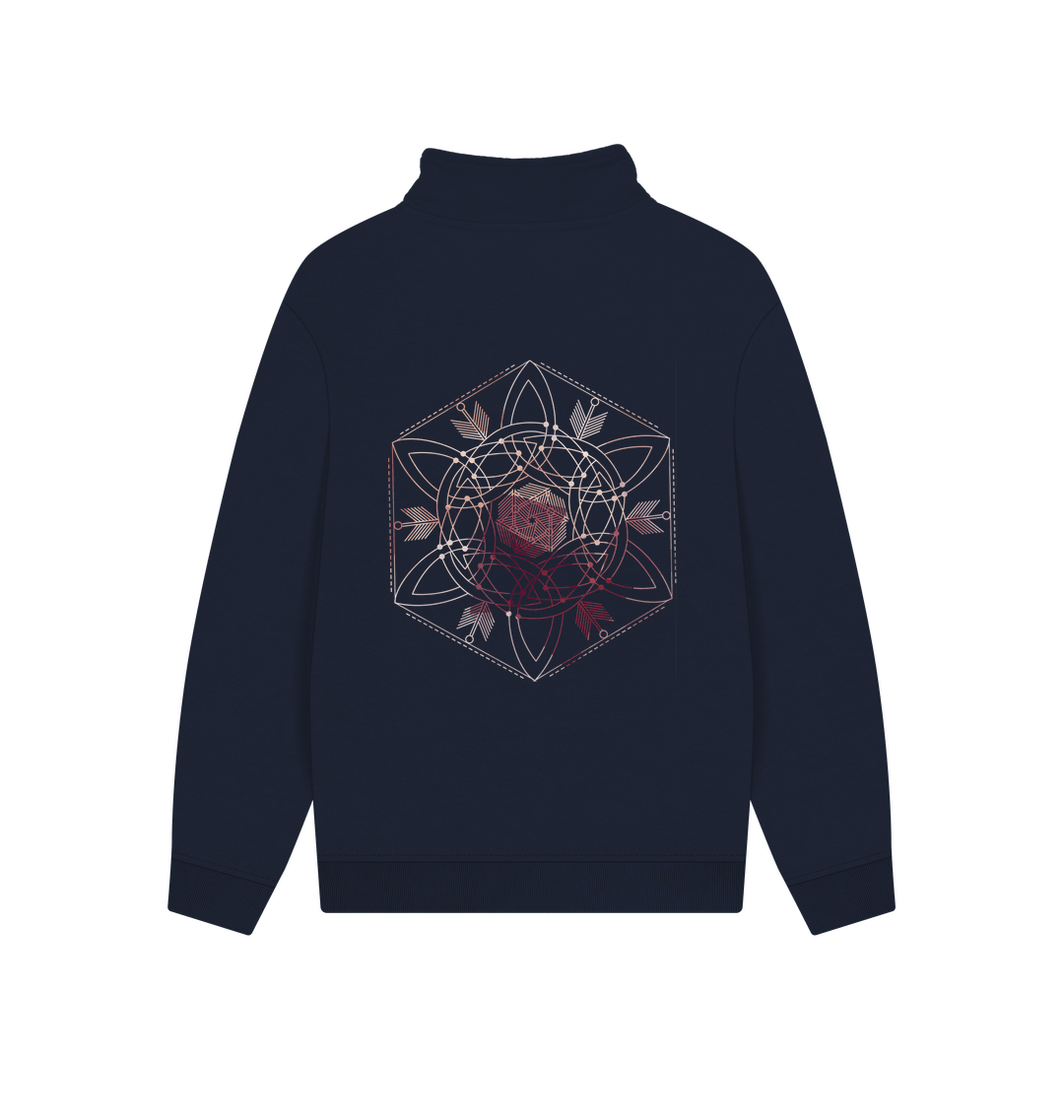 Navy Printed Sweater Back