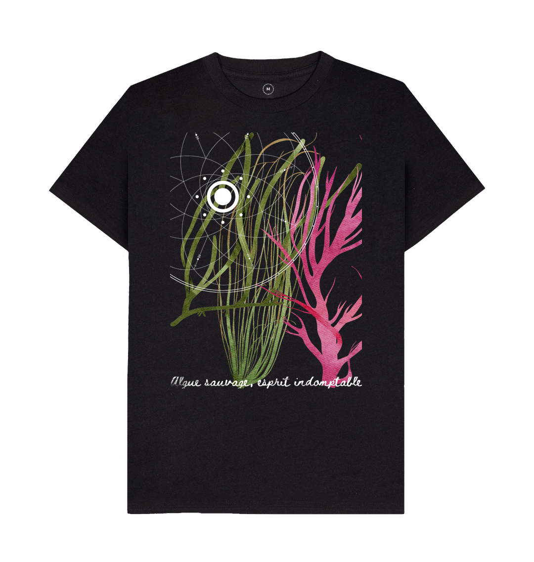 Black Recycled Printed T-Shirt Front