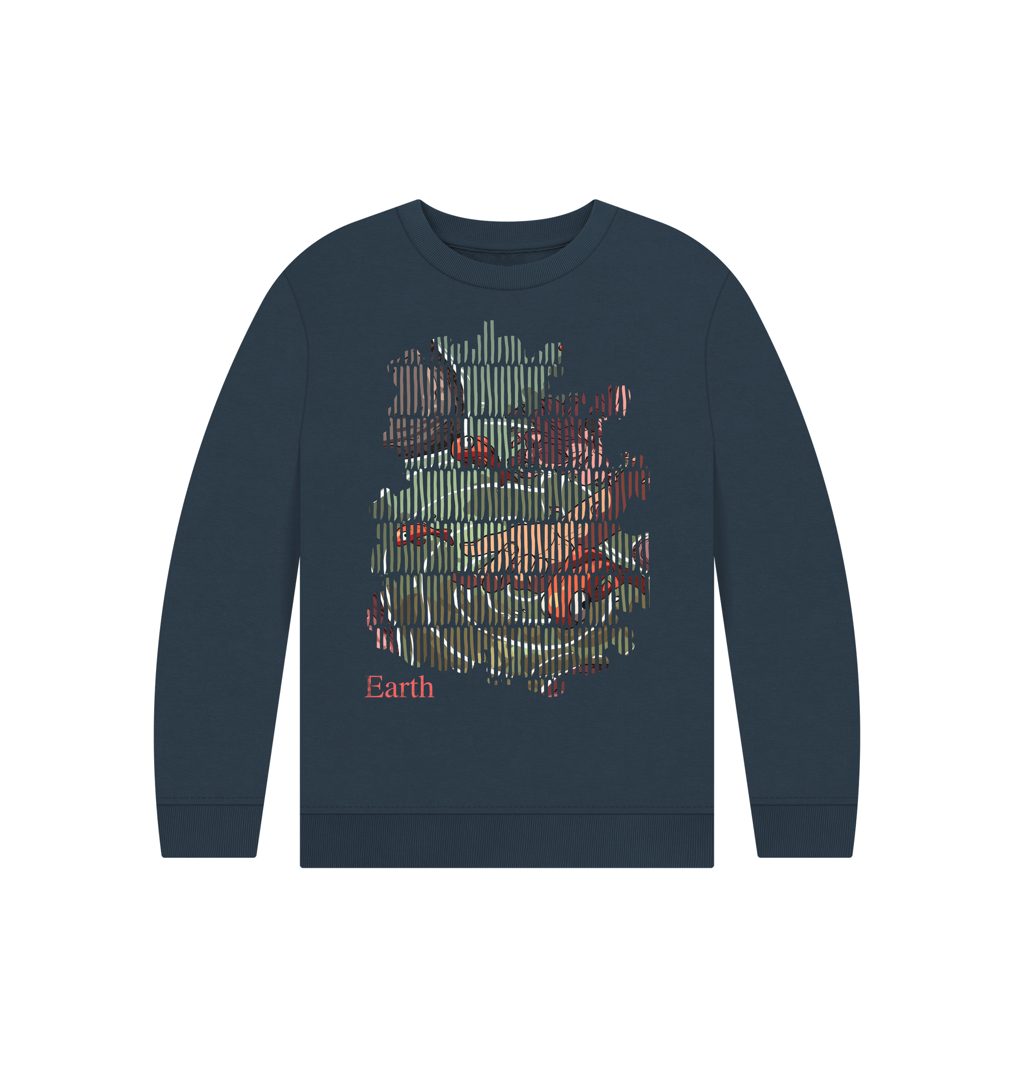 Navy Blue Printed Kids Jumper Front