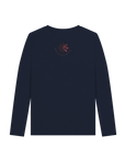 Navy Blue Printed Long Sleeve T Shirt Back