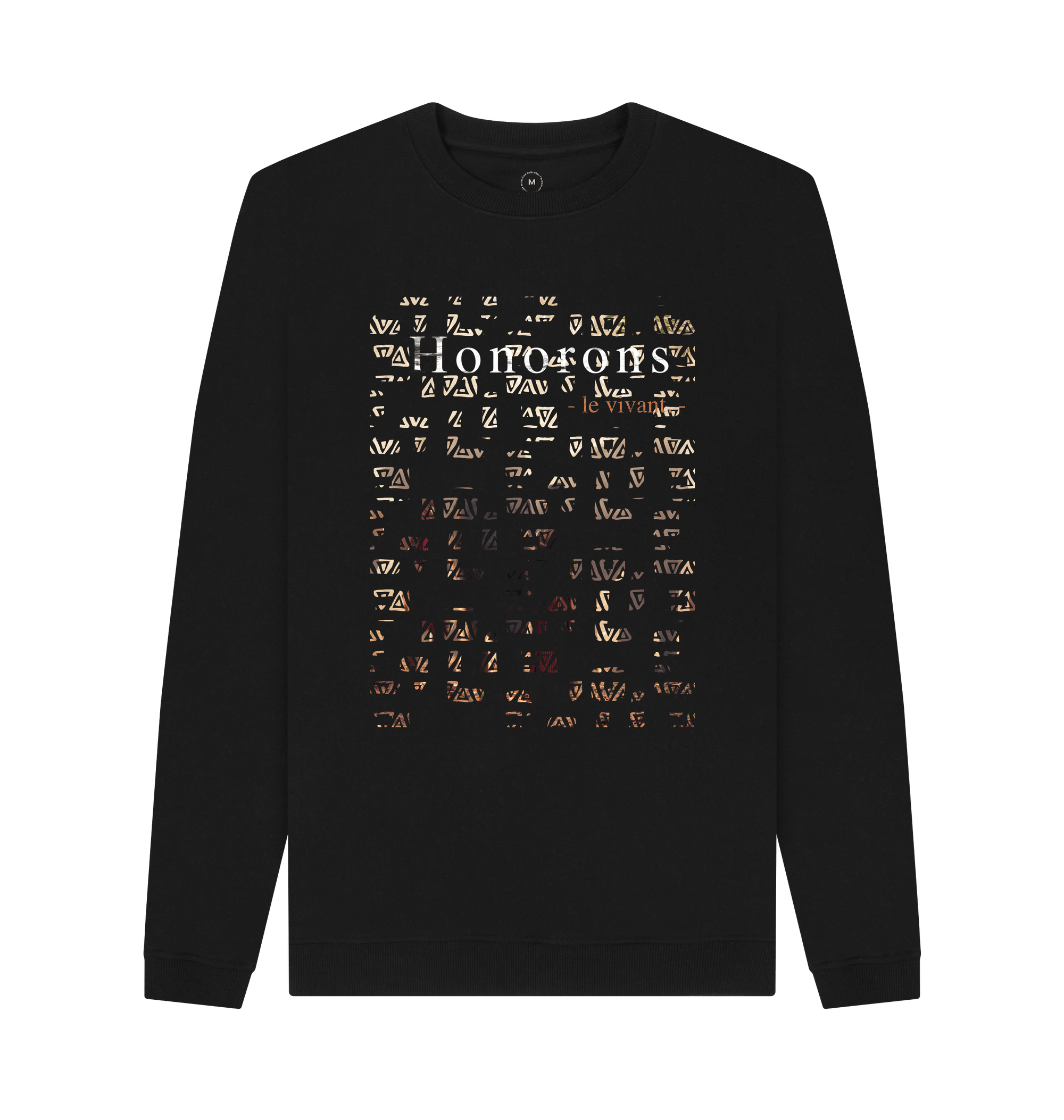 Black Recycled Printed Sweater Front