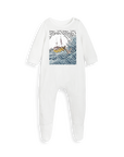 White Printed baby grow Front