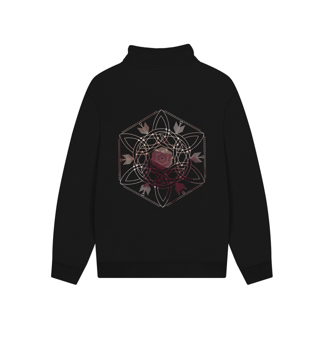 Black Printed Sweater Back