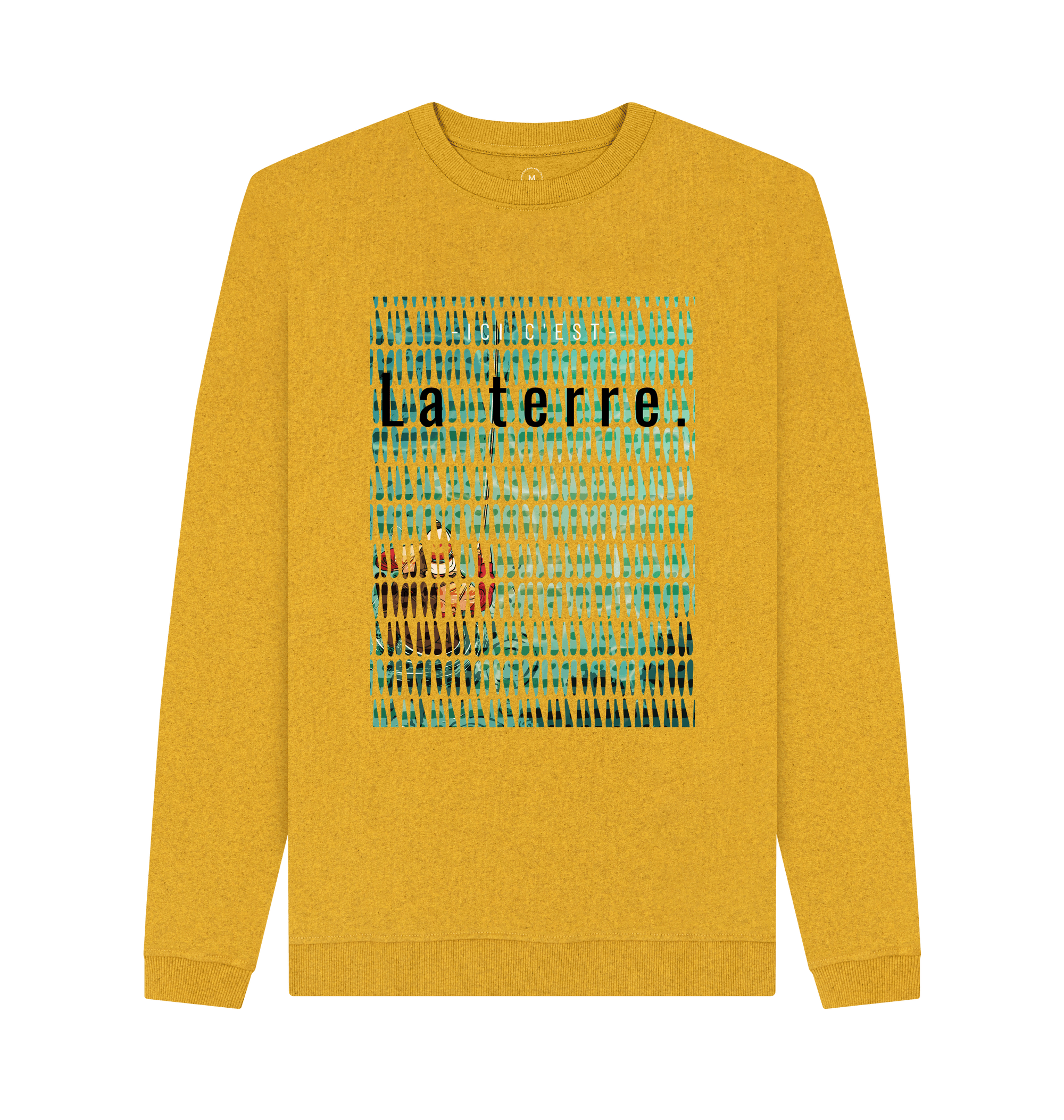 Sunflower Yellow Recycled Printed Sweater Front