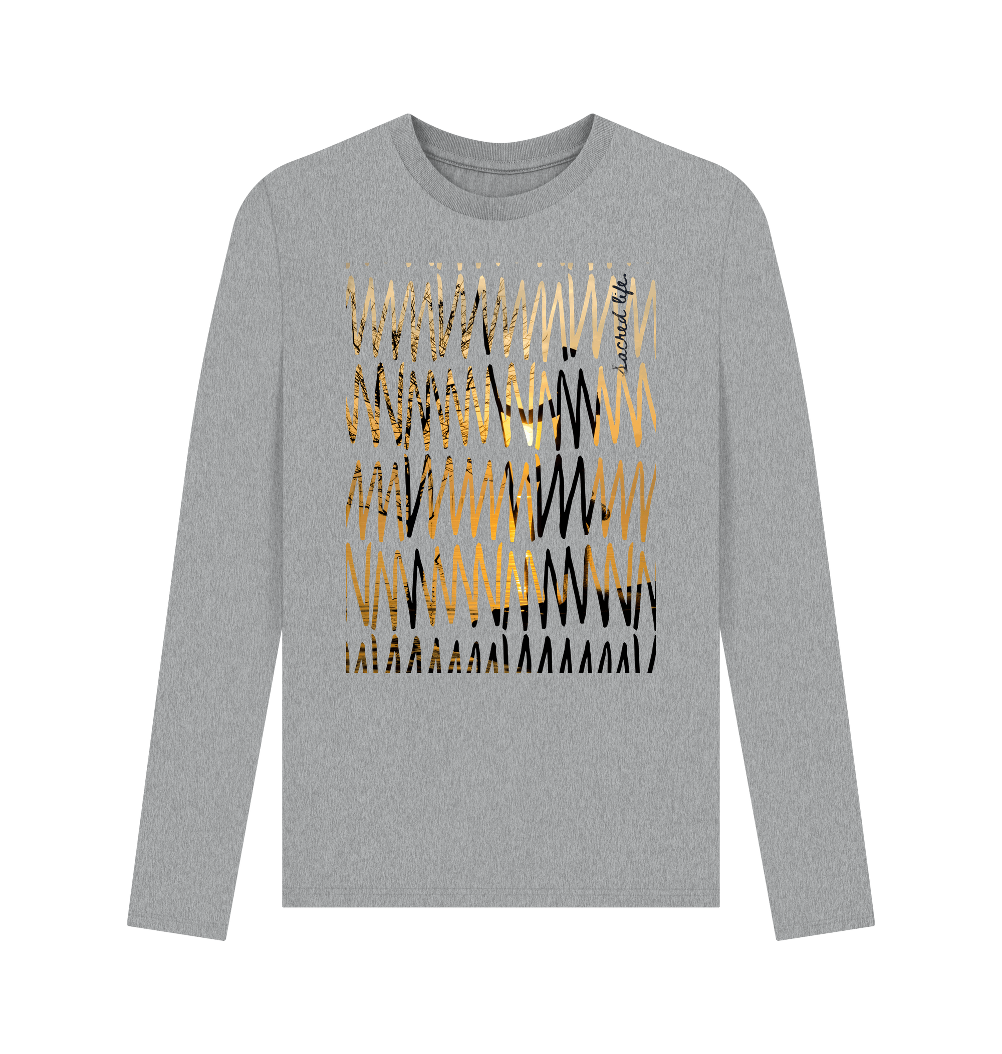 Athletic Grey Printed Long Sleeve T Shirt Front