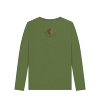Khaki Printed Long Sleeve T Shirt