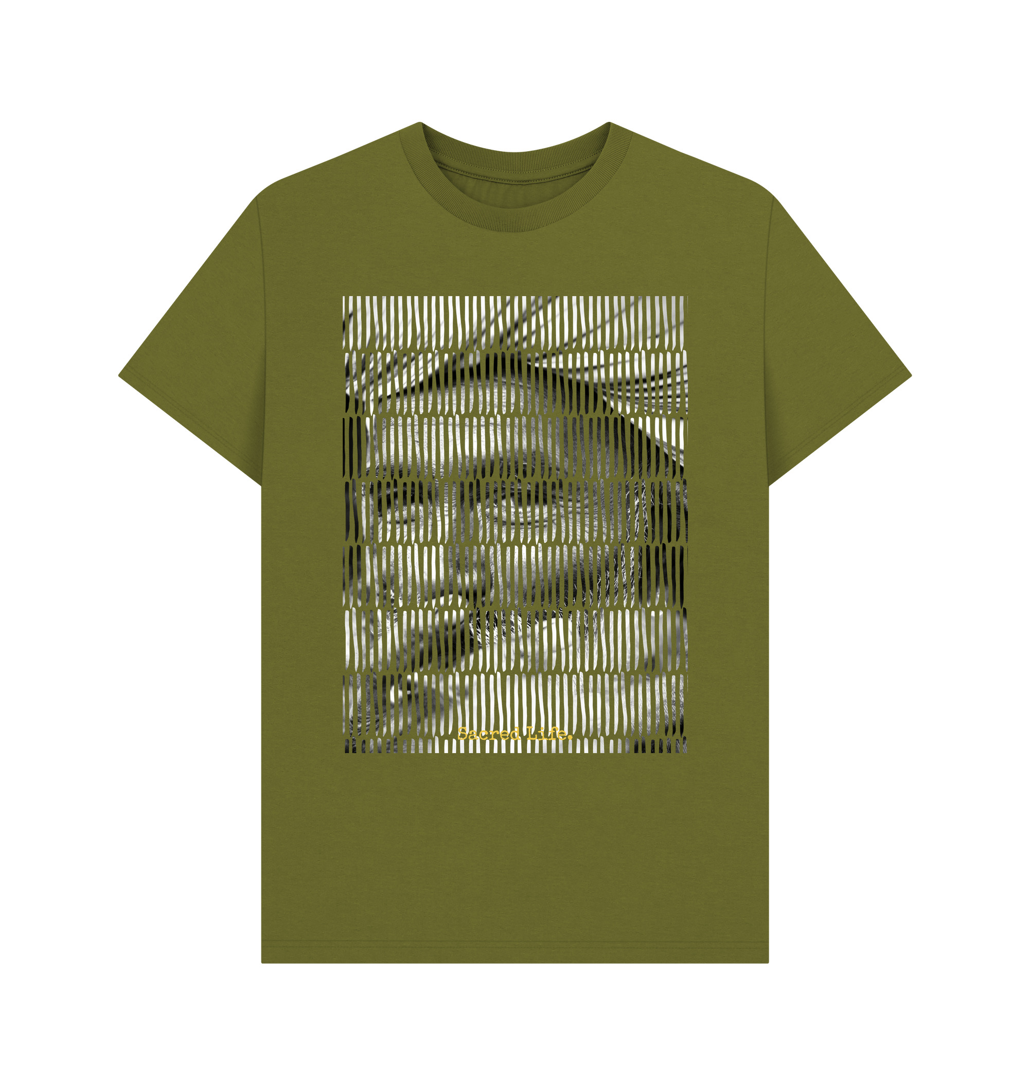 Moss Green Printed T-shirt Front