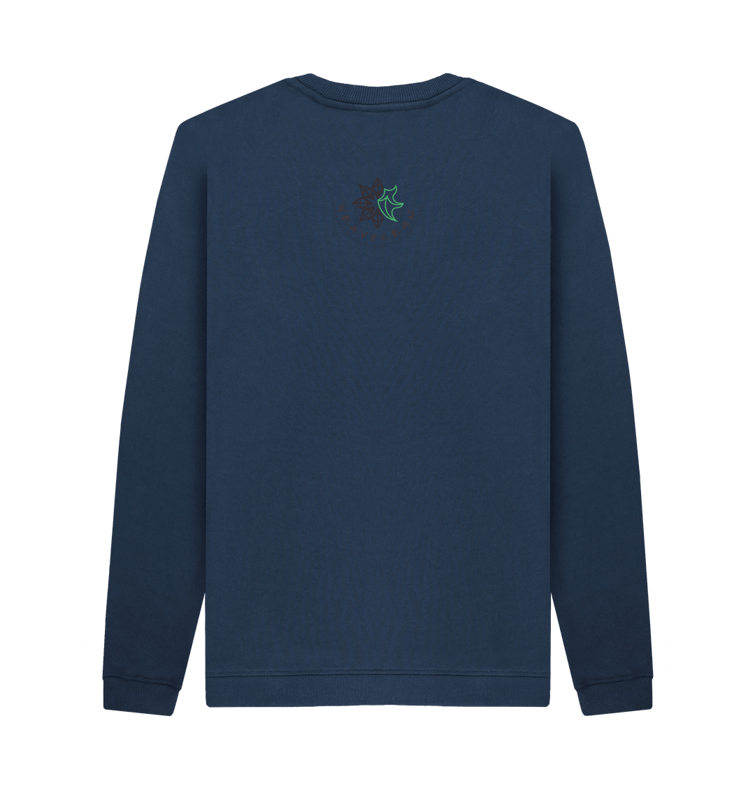 Navy Blue Printed Sweater Back