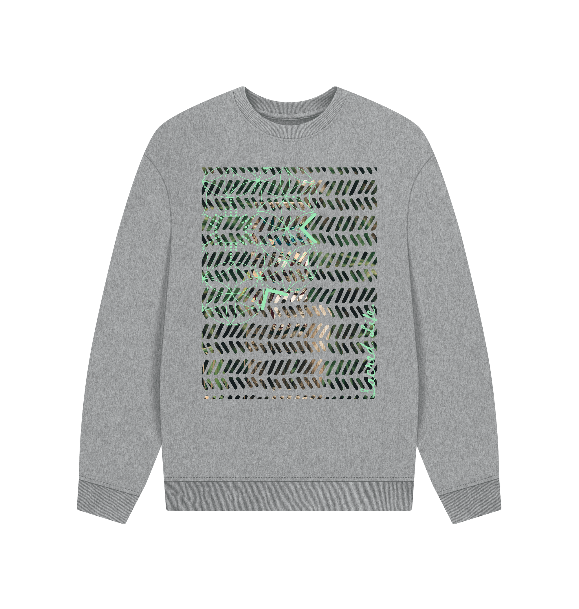 Athletic Grey Printed Sweater Front