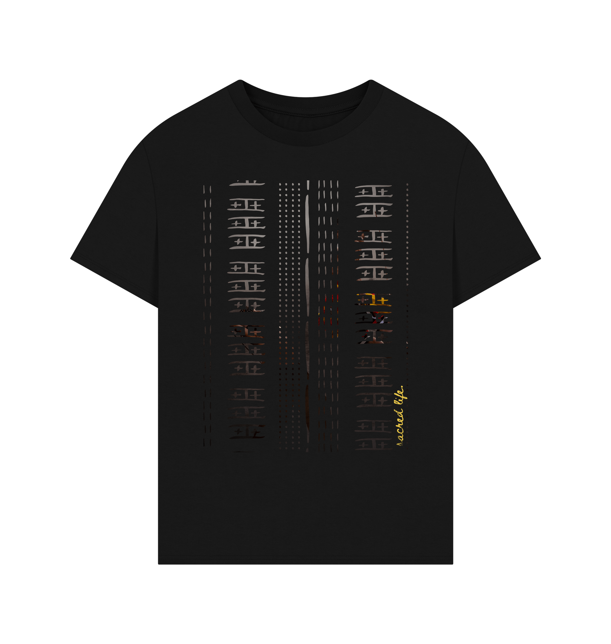 Black Printed T-shirt Front