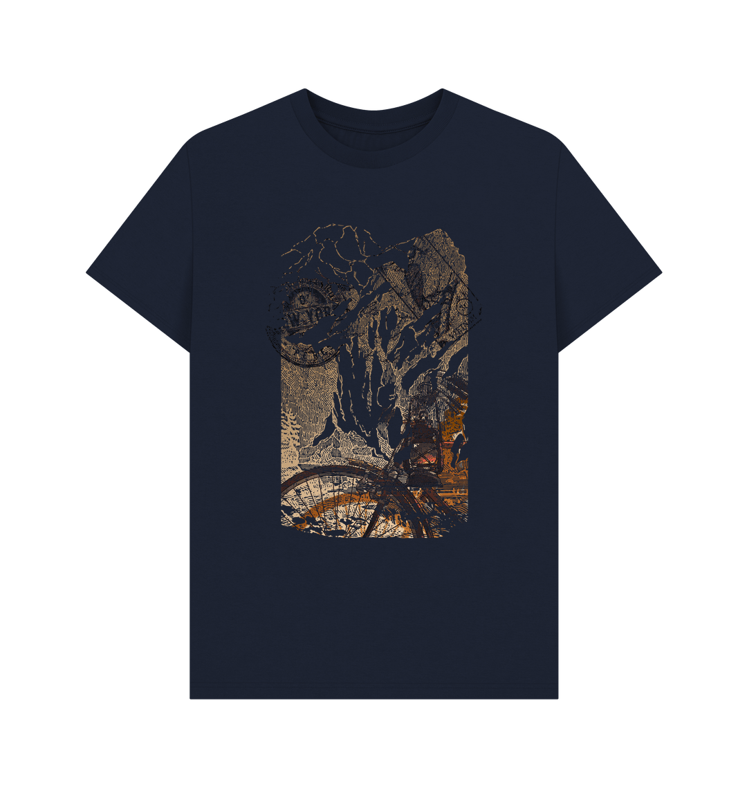 Navy Blue Printed T-shirt Front