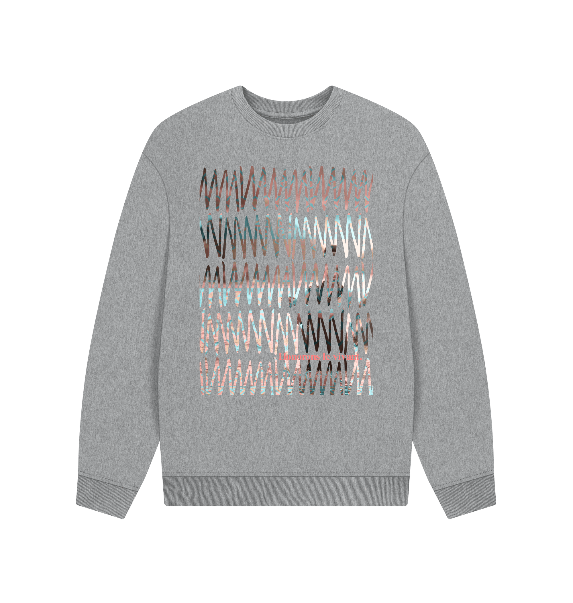 Athletic Grey Printed Sweater Front