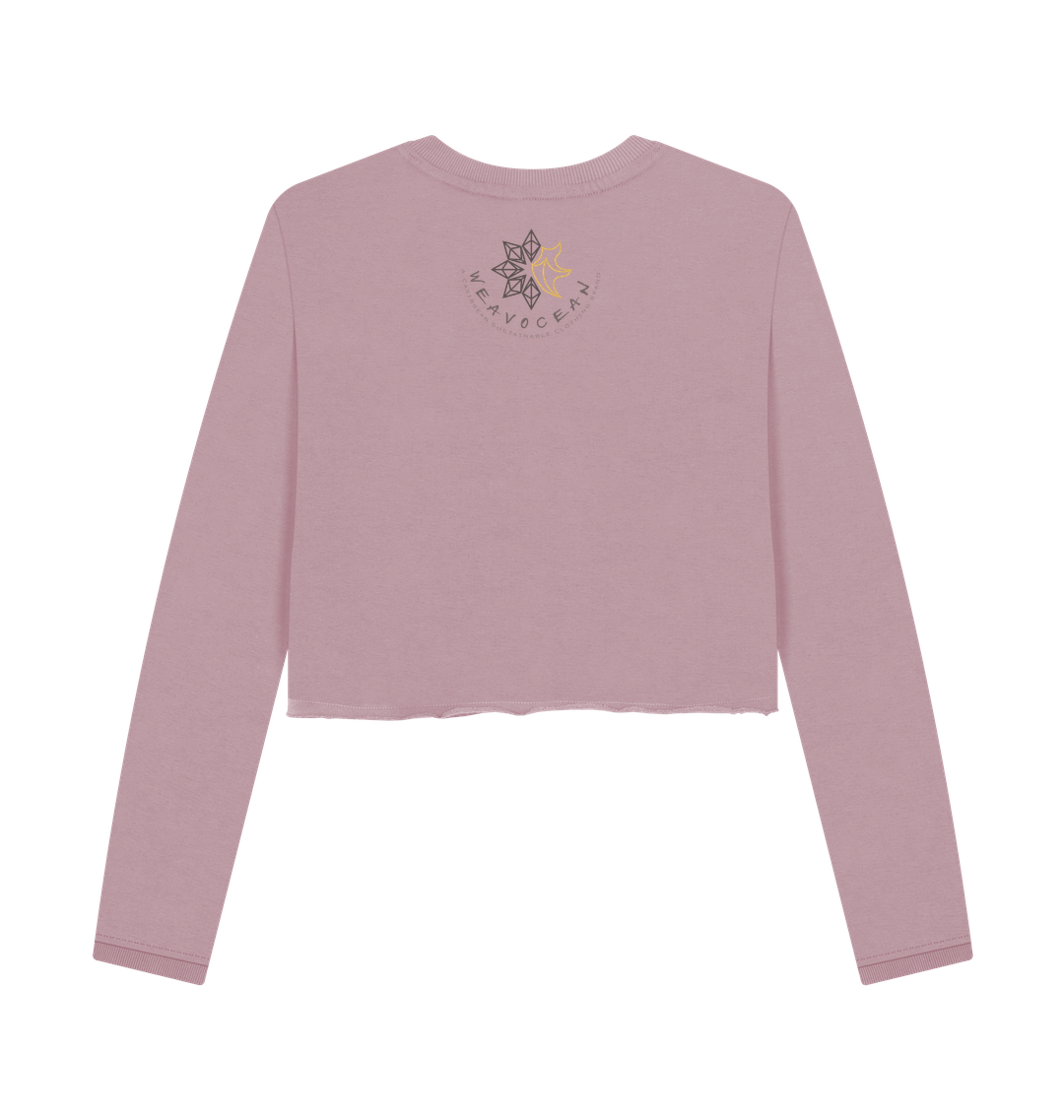 Mauve Printed Boxy Jumpers Back
