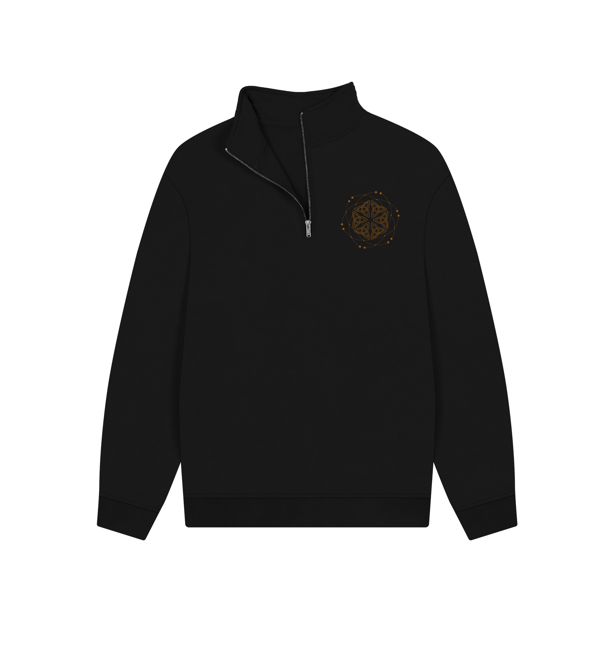 Black Printed Sweater Front