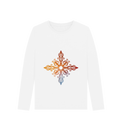 White Printed Long Sleeve T Shirt