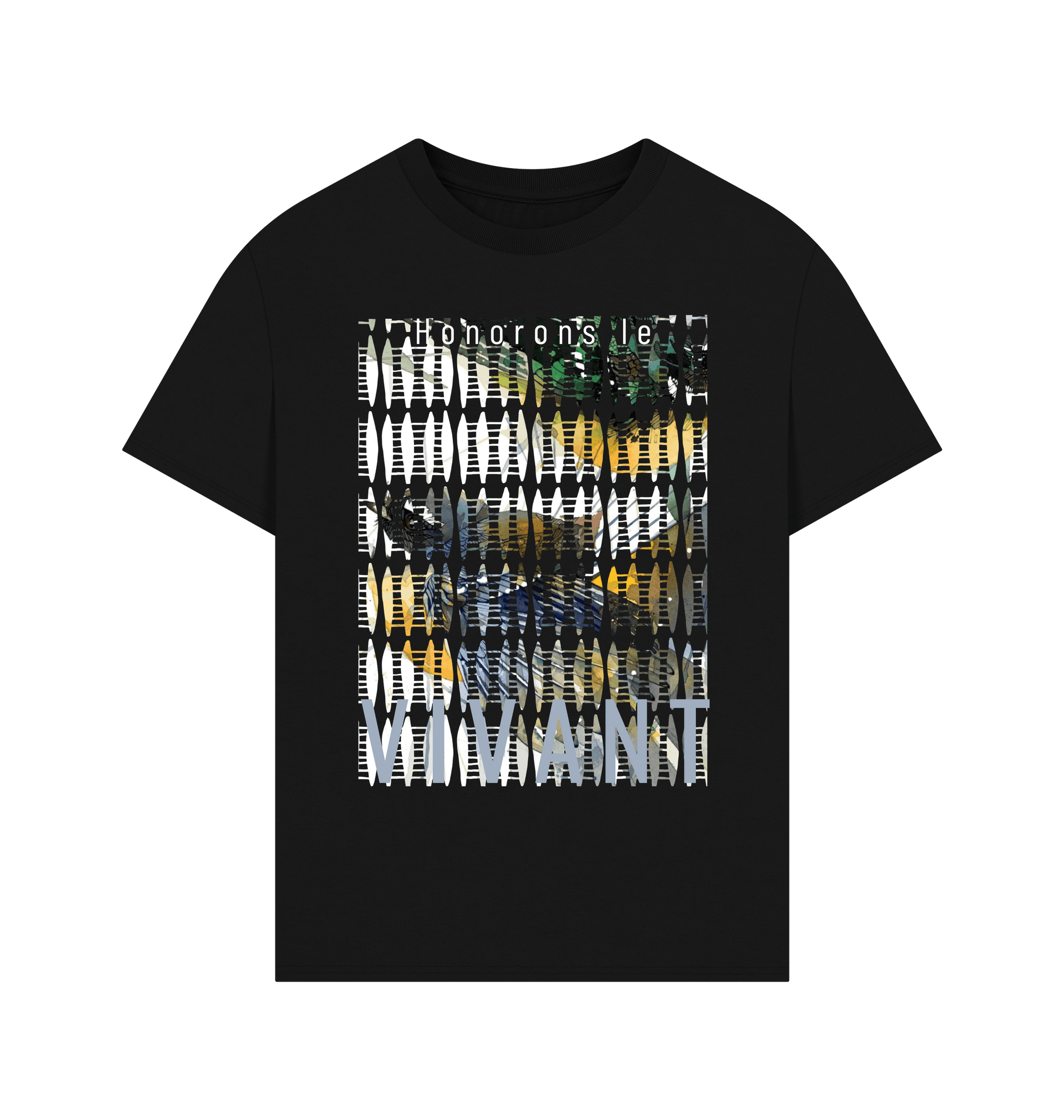 Black Printed T-shirt Front