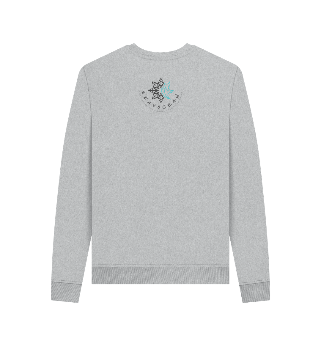 Grey Recycled Printed Sweater Back