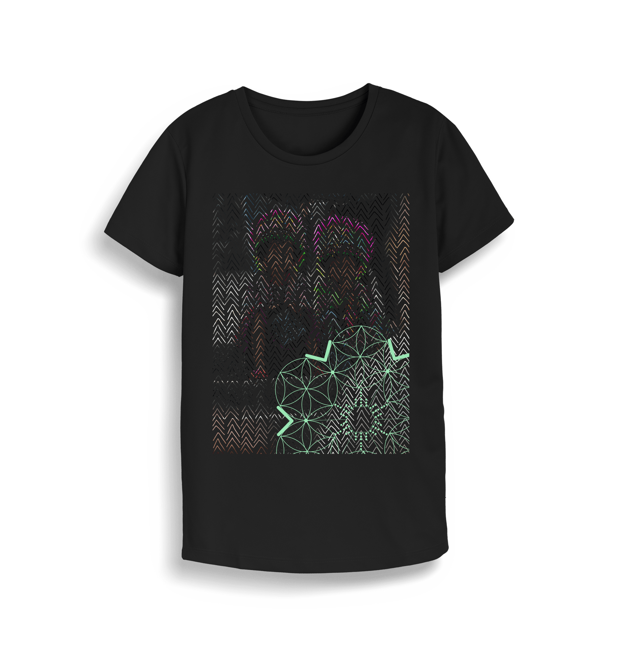 Jet Black Printed T-shirt Front
