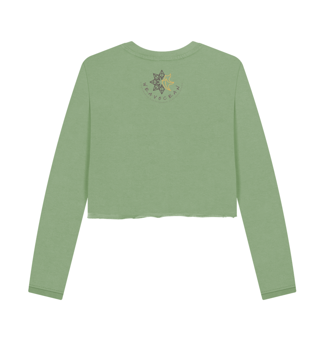 Sage Printed Boxy Jumpers Back