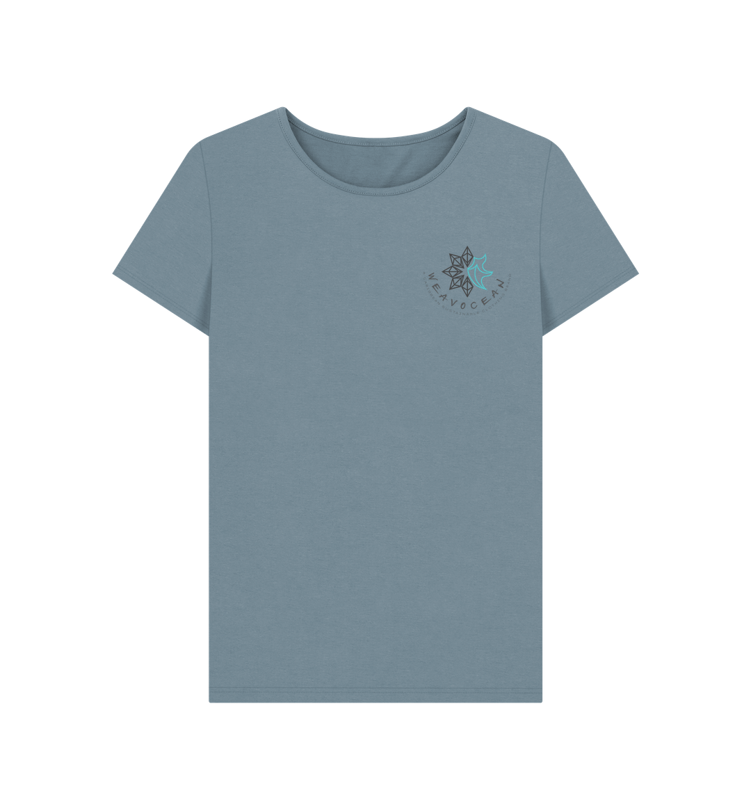 Stone Blue Printed T-shirt Front
