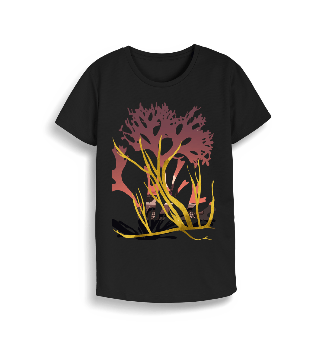 Jet Black Printed T-shirt Front