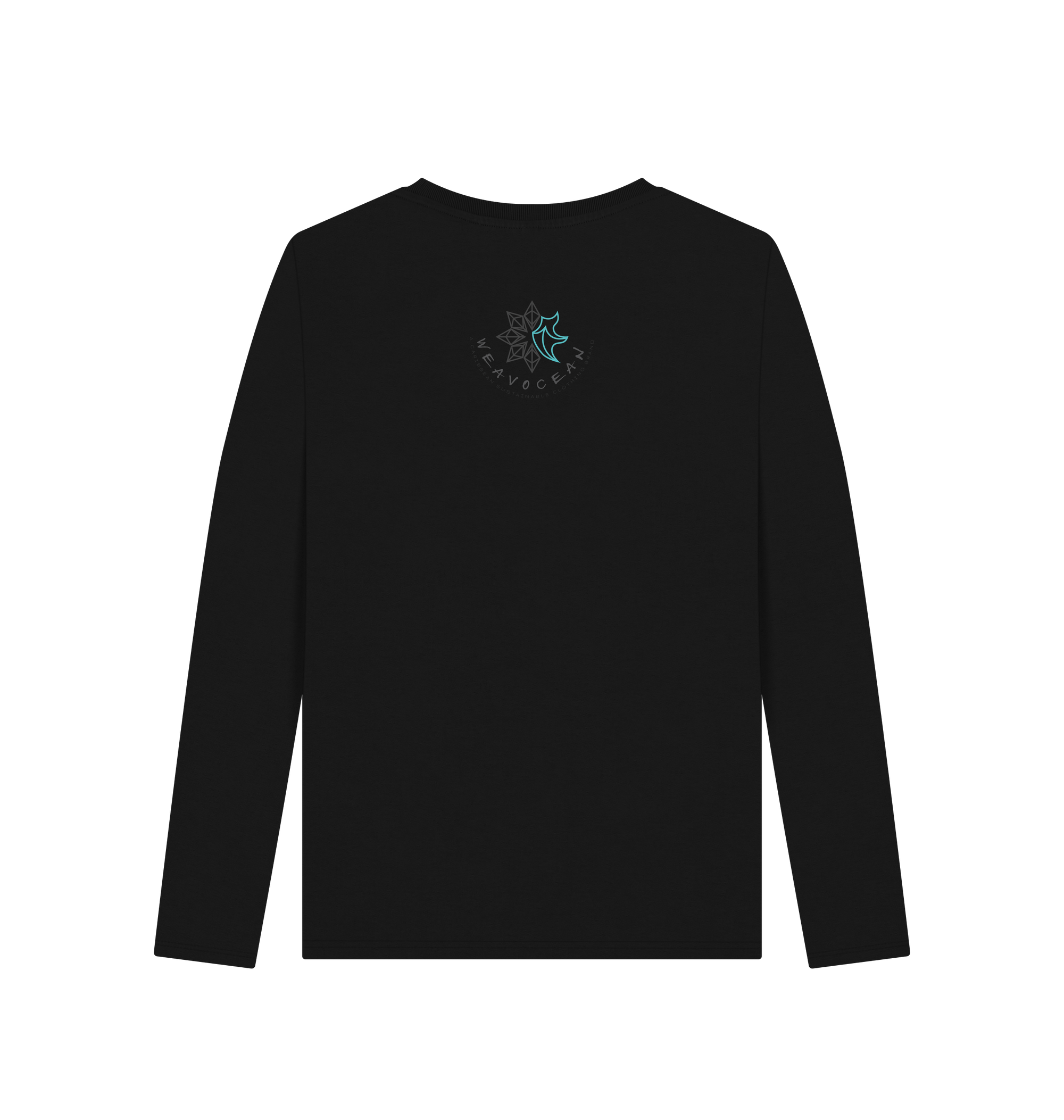 Black Printed Long Sleeve T Shirt Back