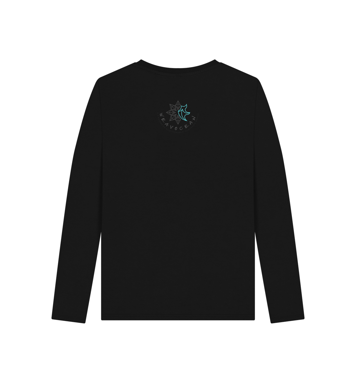 Black Printed Long Sleeve T Shirt Back
