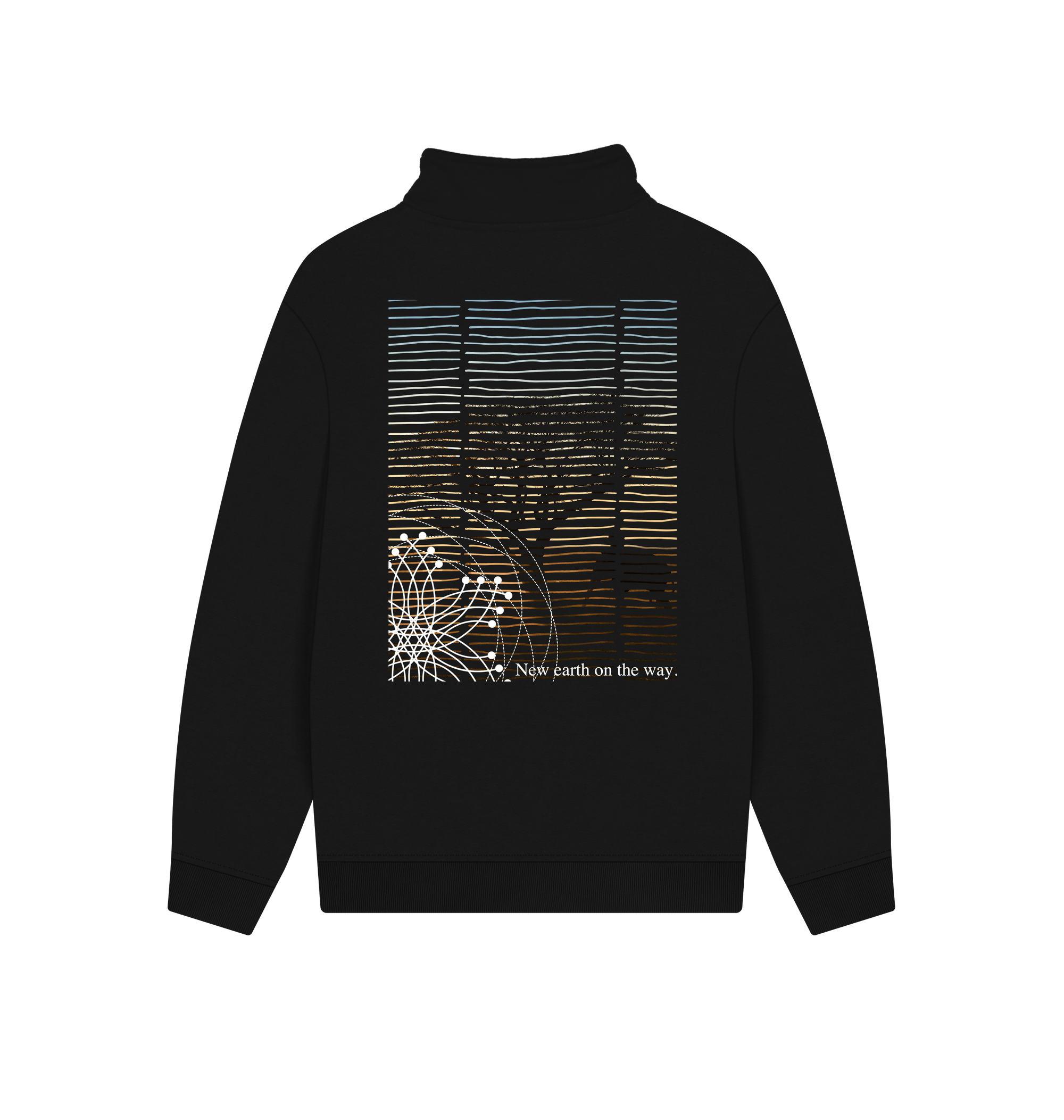 Black Printed Sweater Back