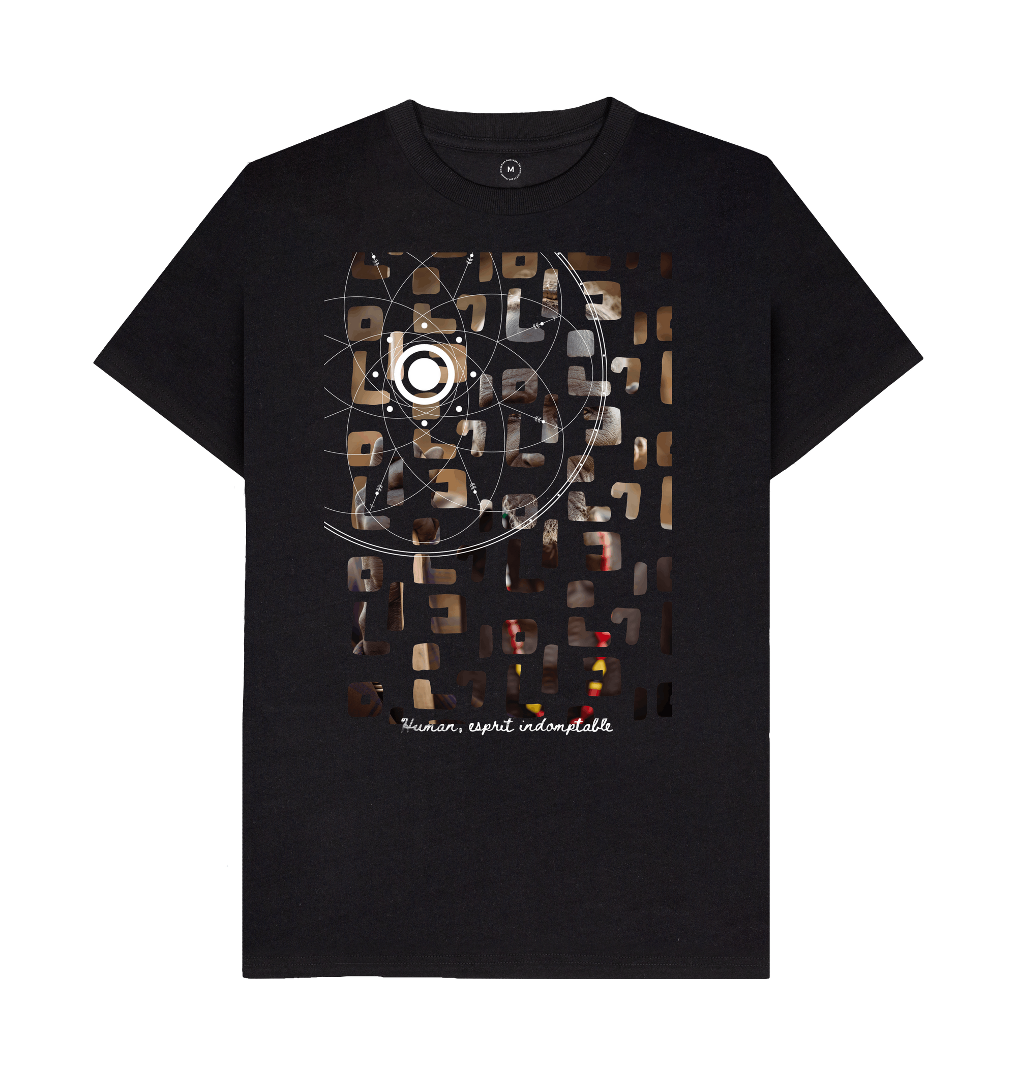 Black Recycled Printed T-Shirt Front