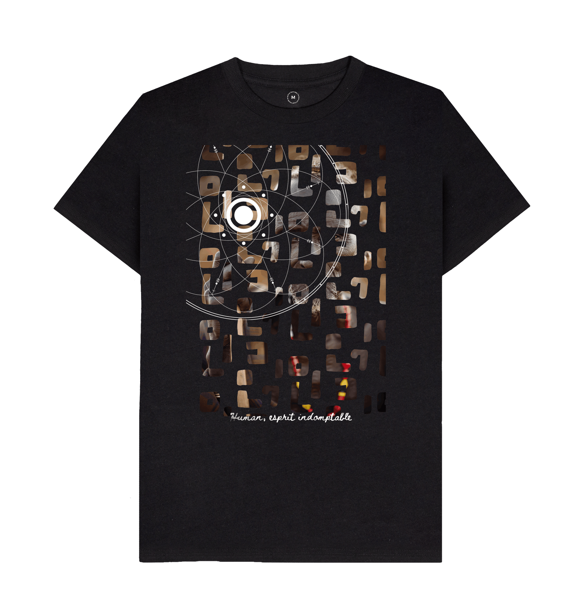 Black Recycled Printed T-Shirt Front