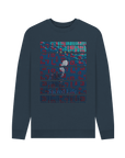 Navy Blue Printed Sweater Front