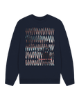 Navy Blue Printed Sweater Front