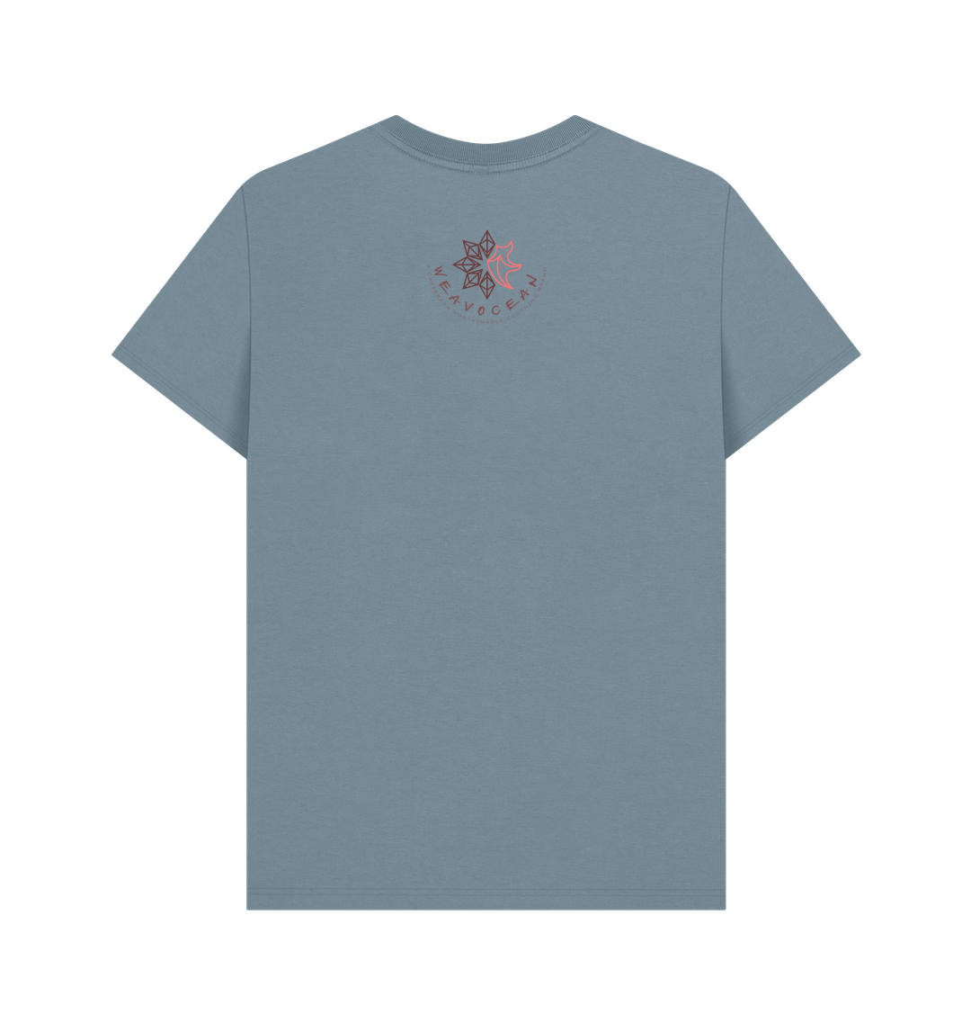 Stone Blue Printed T-shirt Back