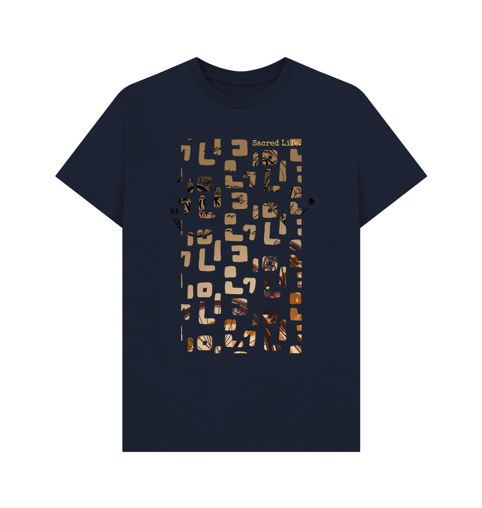 Navy Blue Printed T-shirt Front