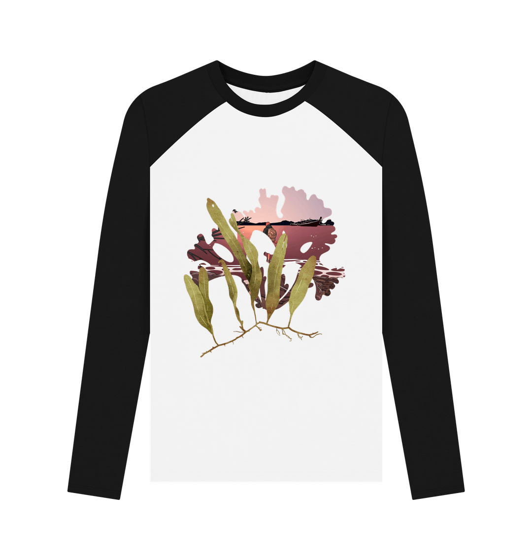 Black-White Printed Baseball T-shirt Front