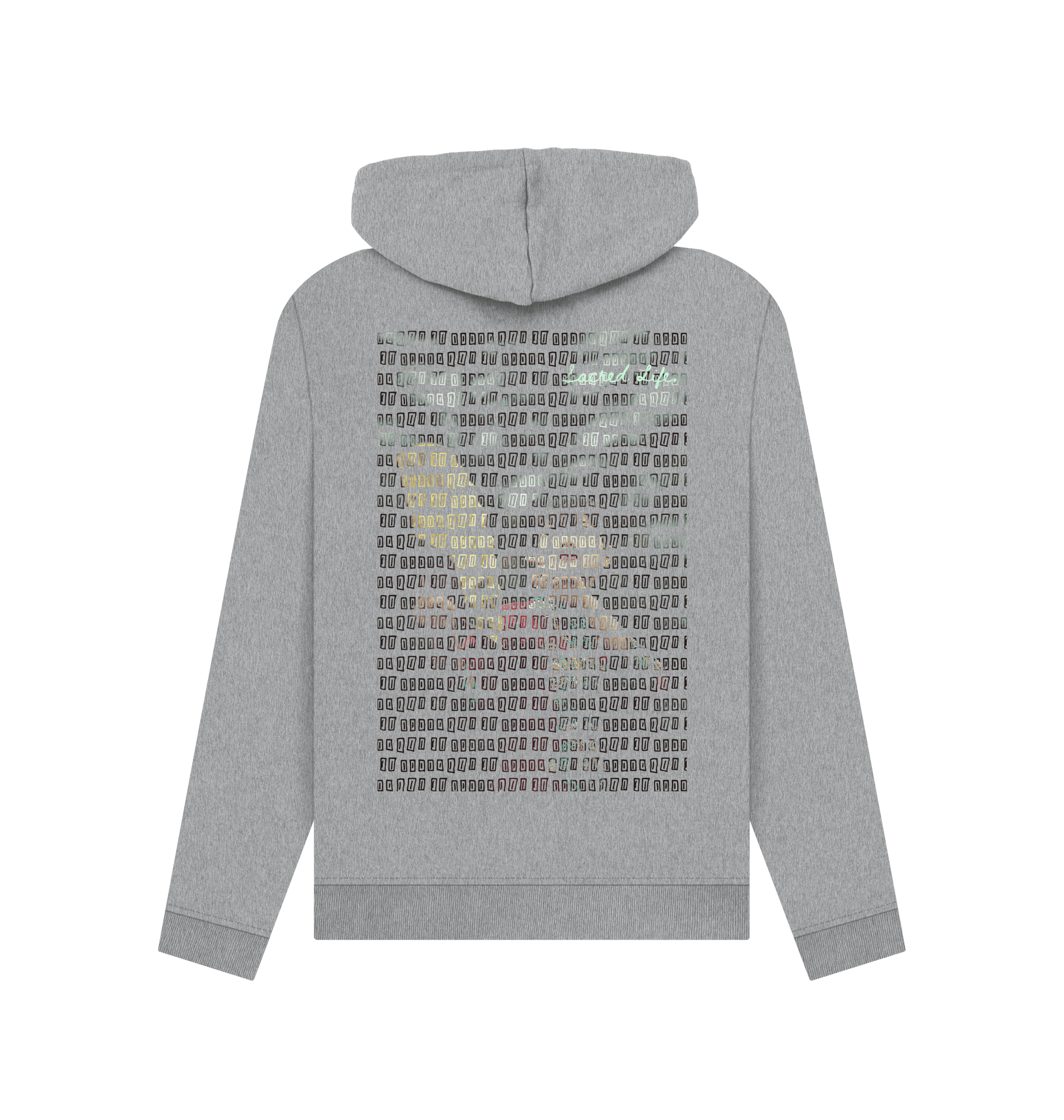 Light Heather Printed Hoody Back