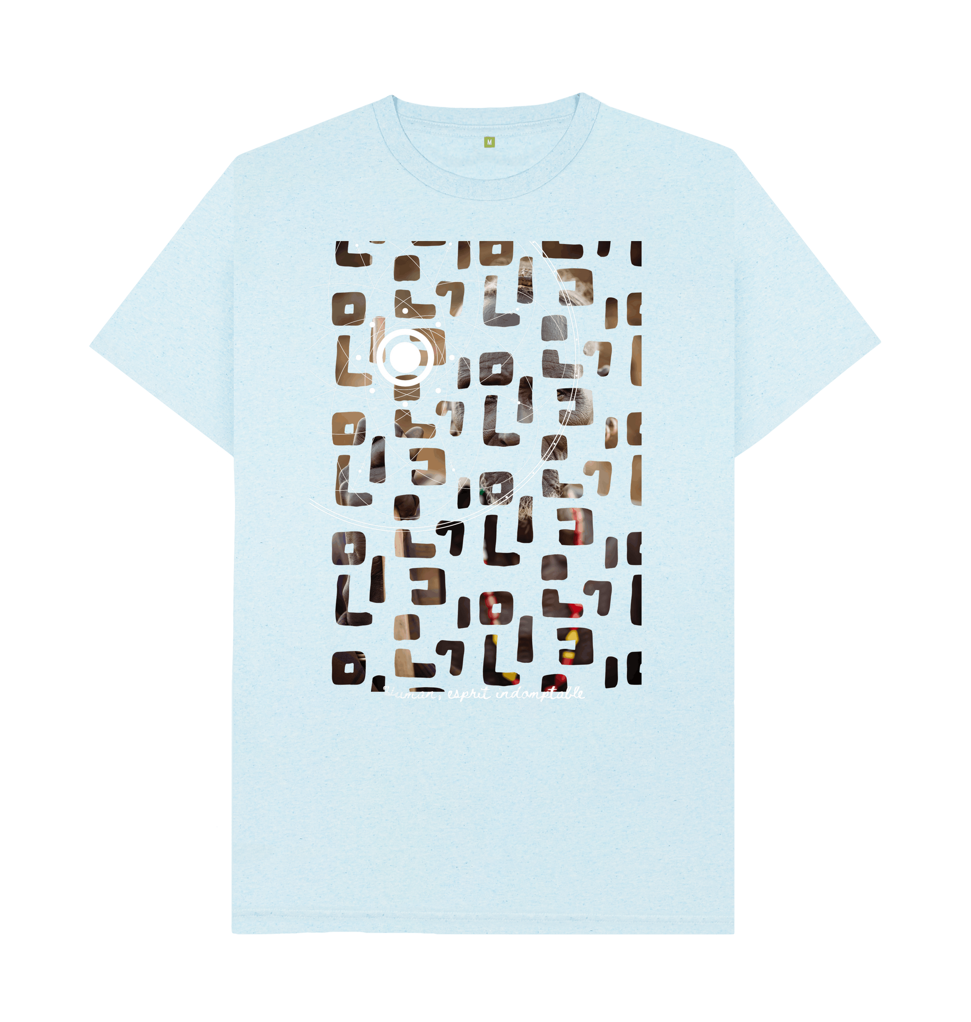 Light Blue Recycled Printed T-Shirt Front