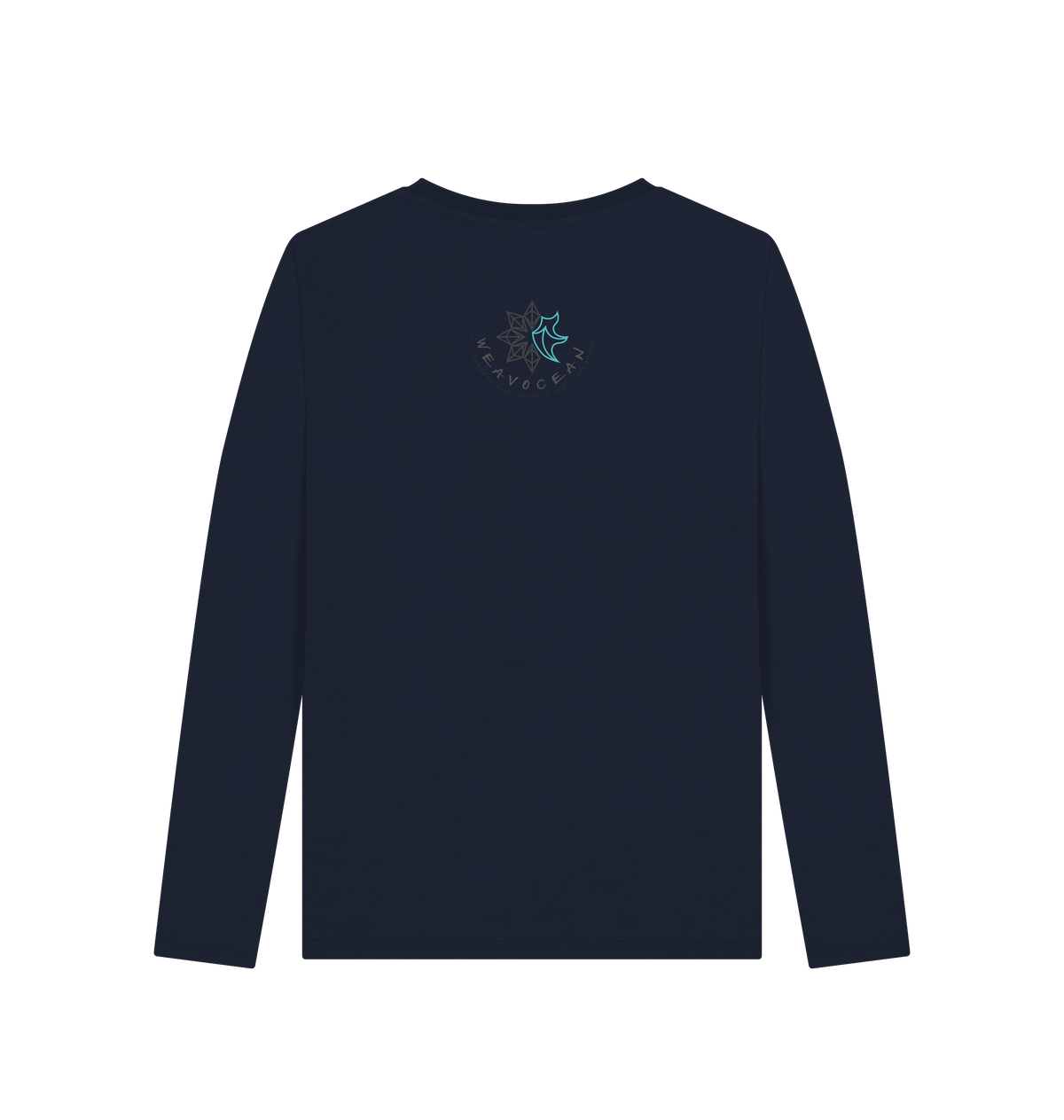 Navy Blue Printed Long Sleeve T Shirt Back