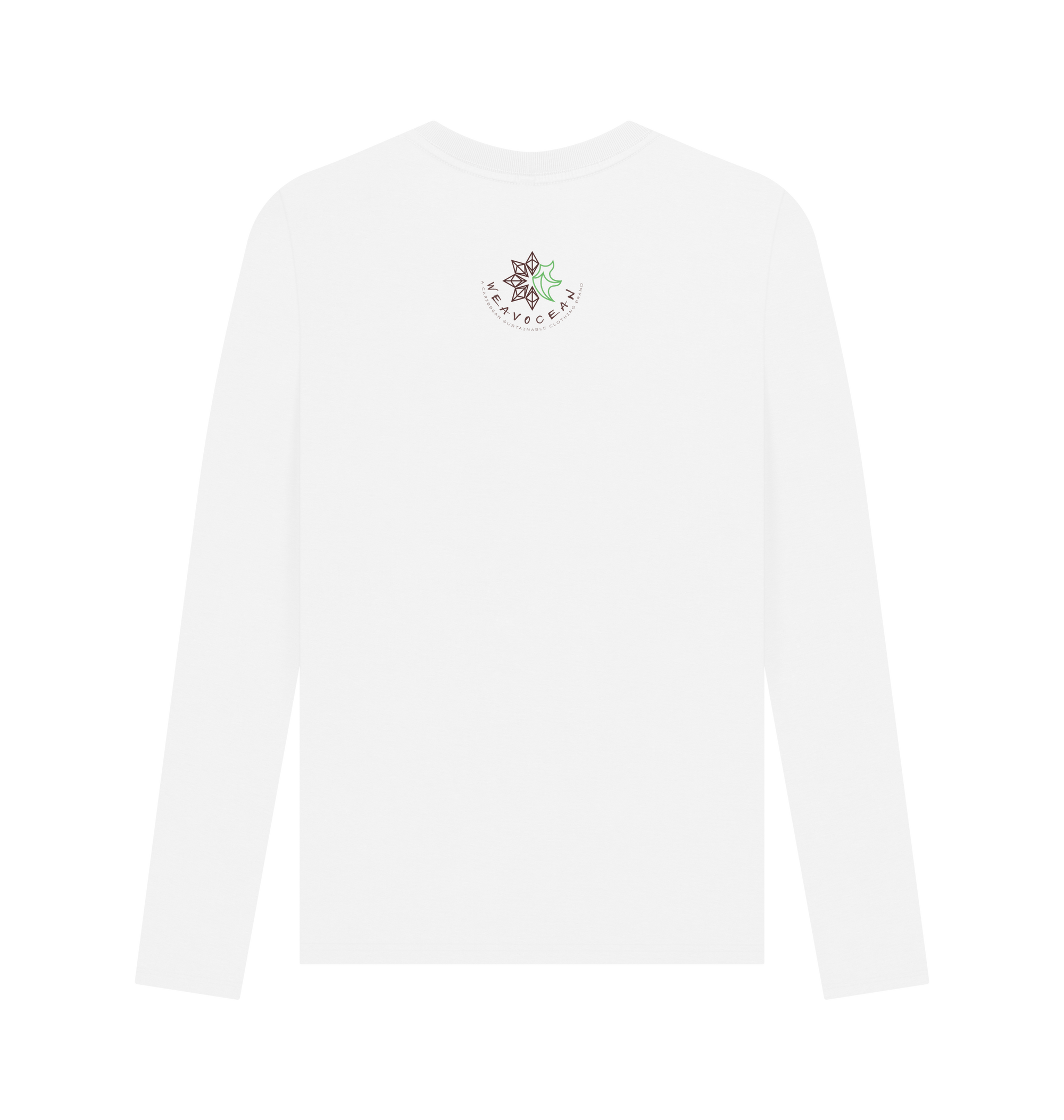 White Printed Long Sleeve T Shirt Back