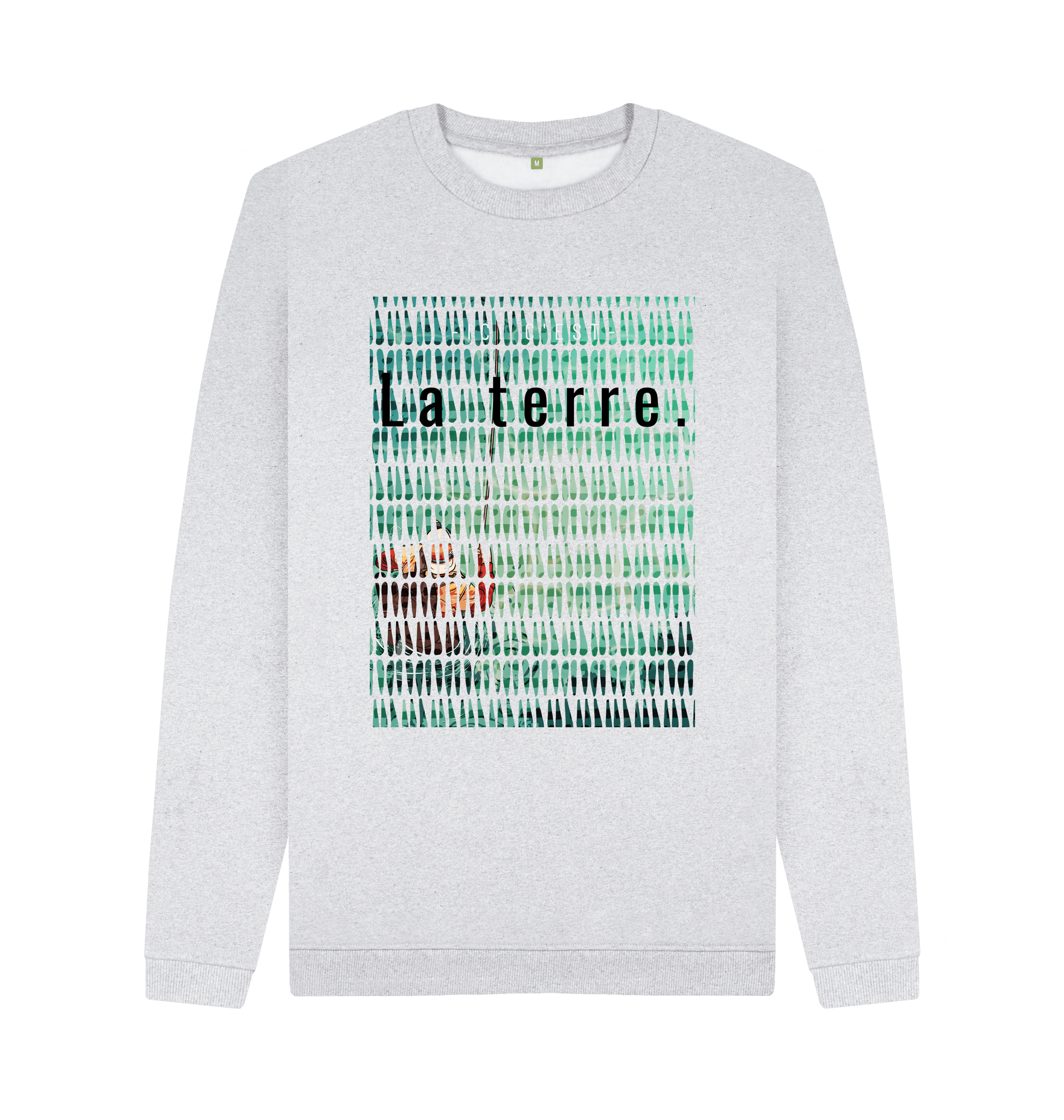 Grey Recycled Printed Sweater Front