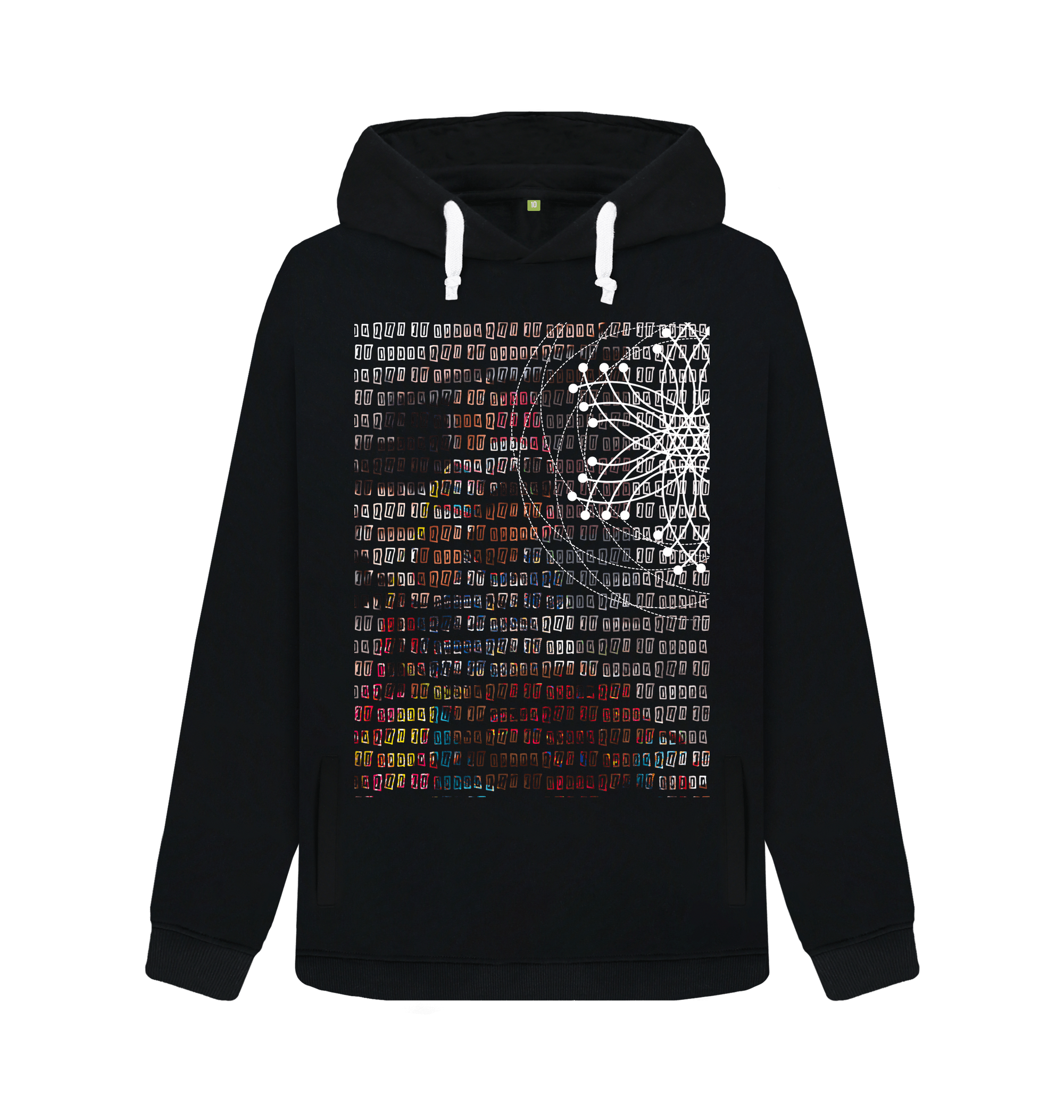 Black Printed Sweater Front