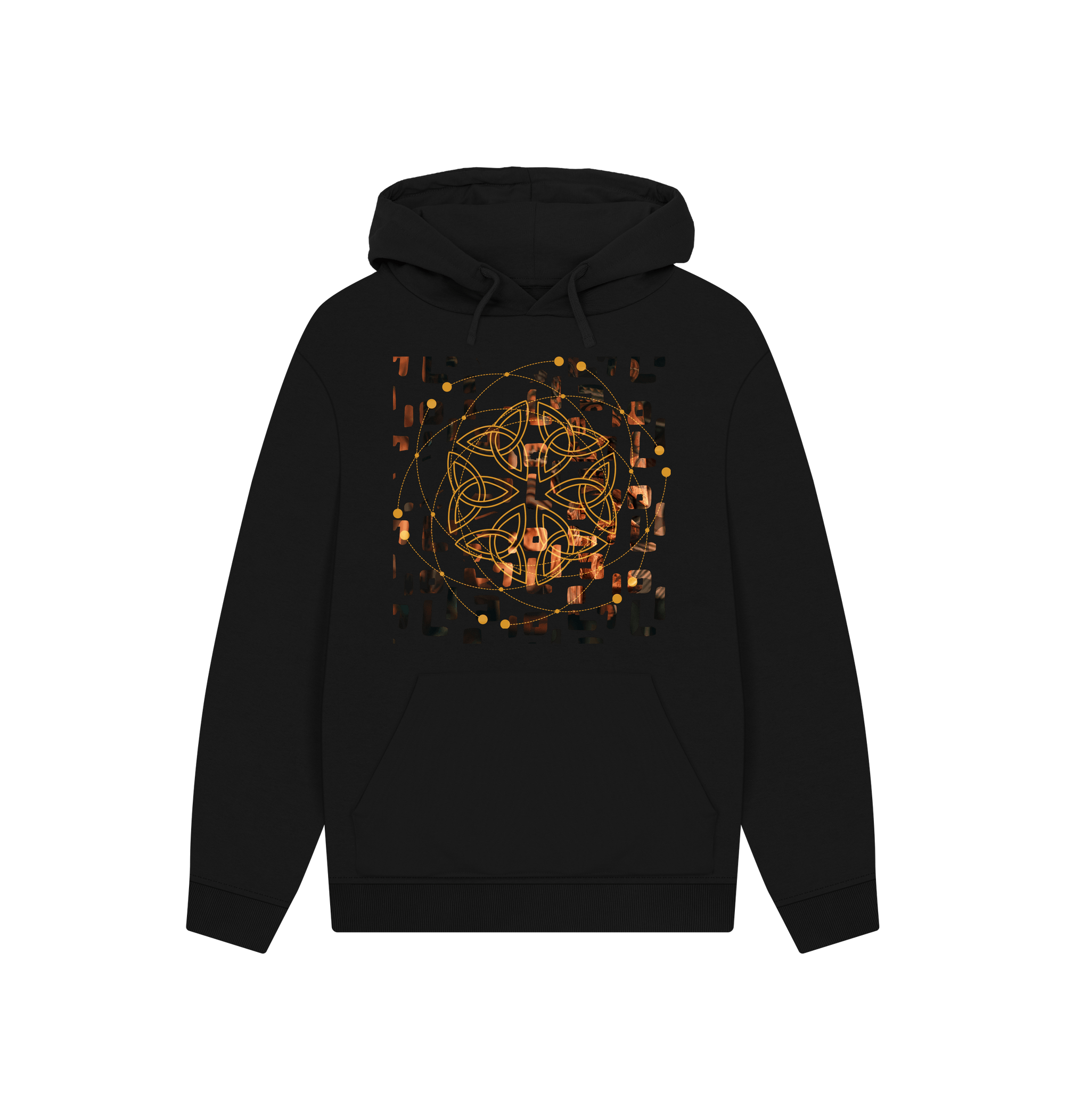 Black Printed Hoody Front