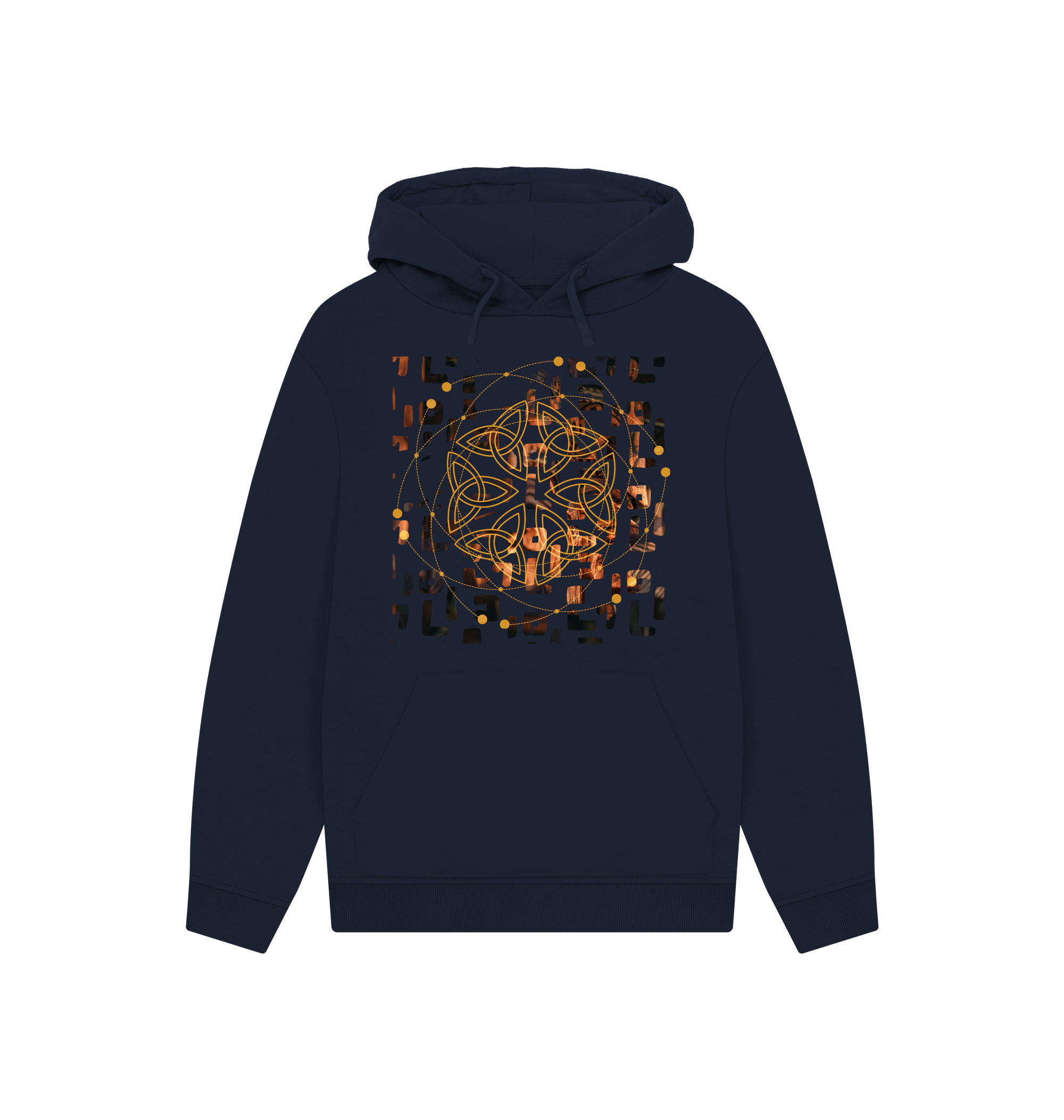 Navy Printed Hoody Front