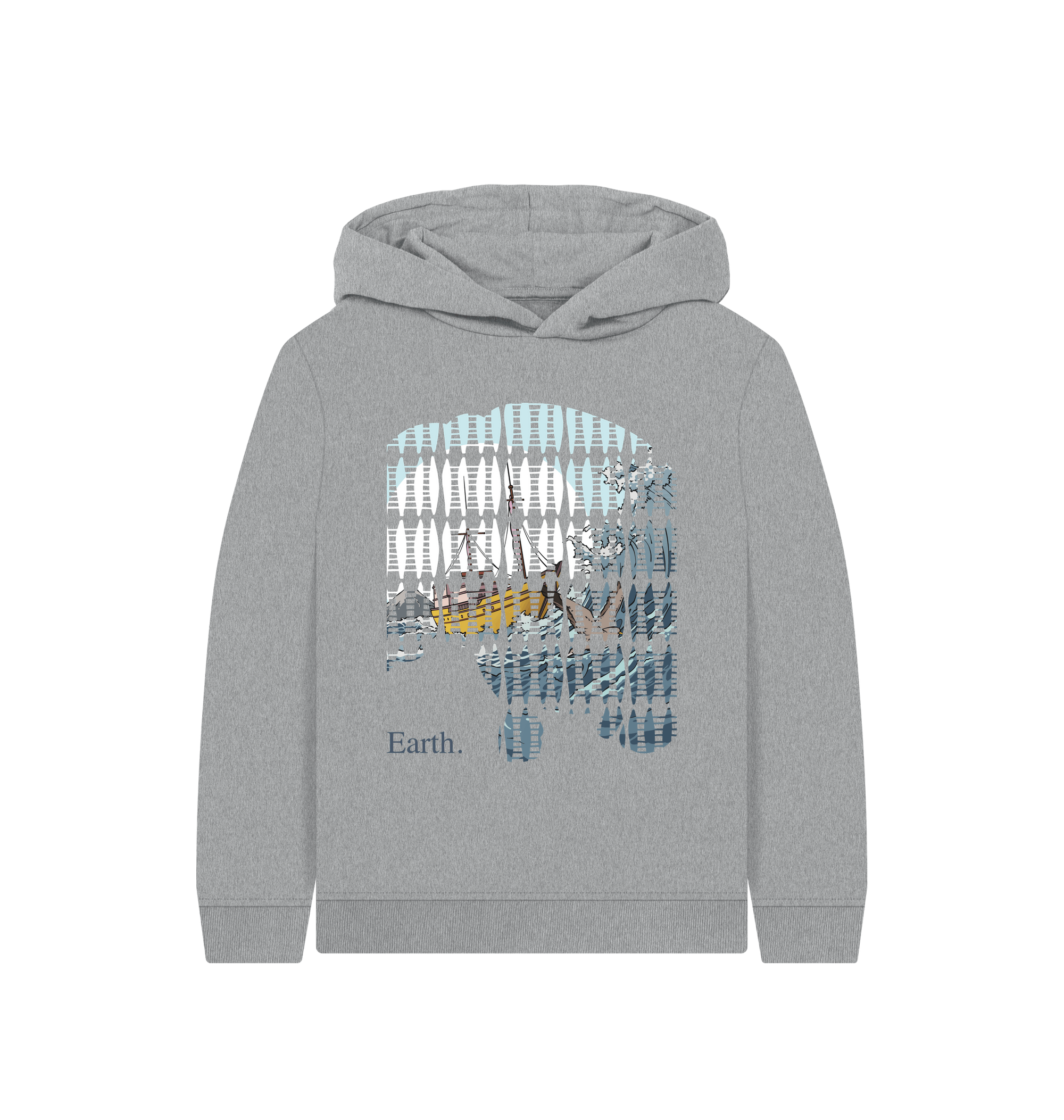 Athletic Grey Printed Kids Hoodie Front