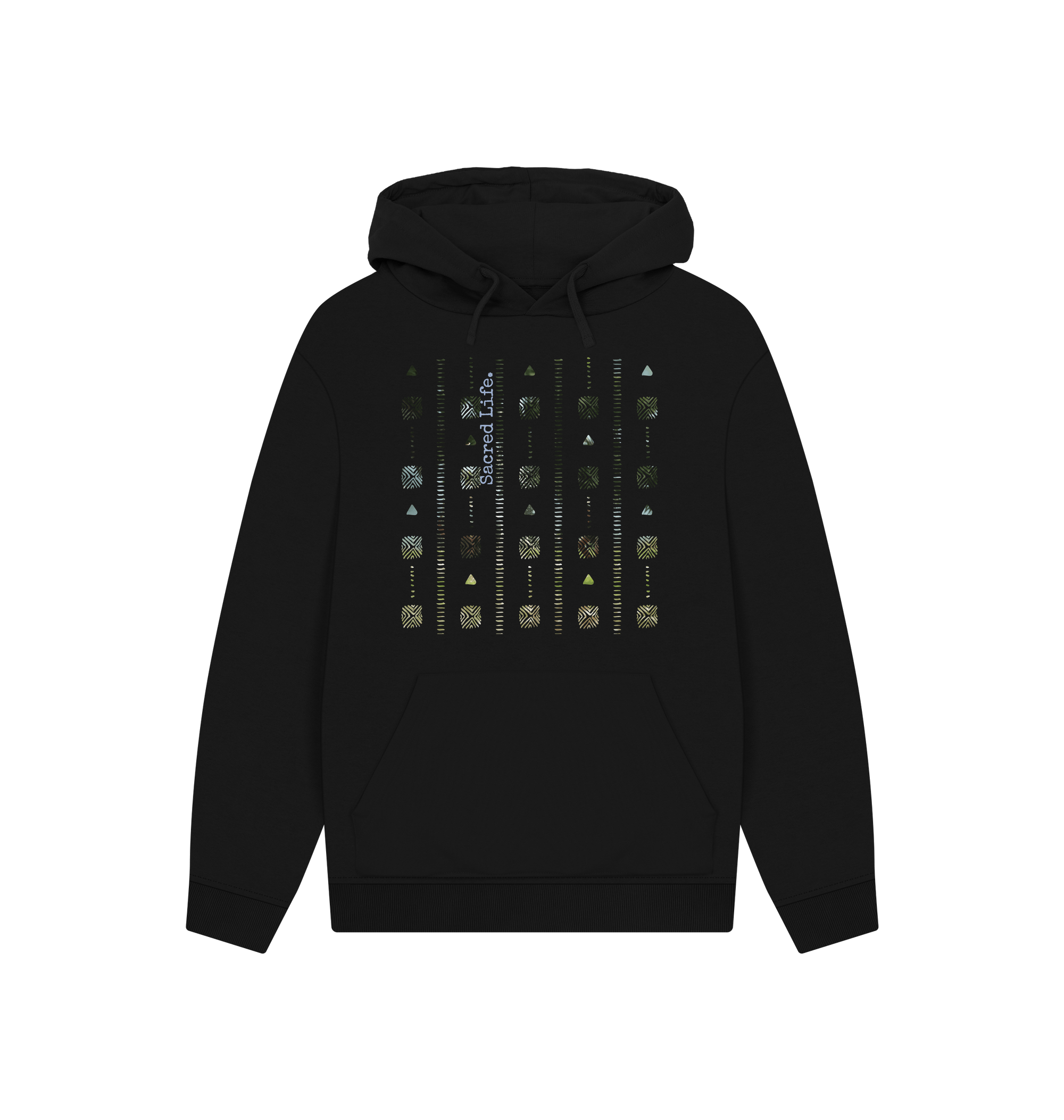 Black Printed Hoody Front