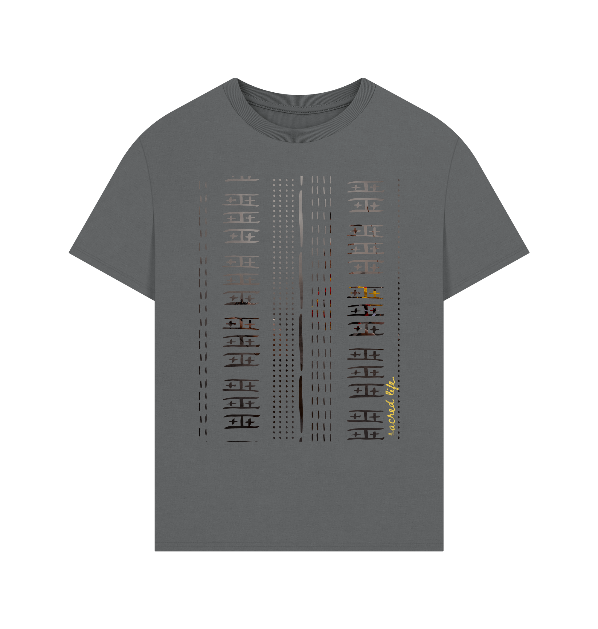 Slate Grey Printed T-shirt Front