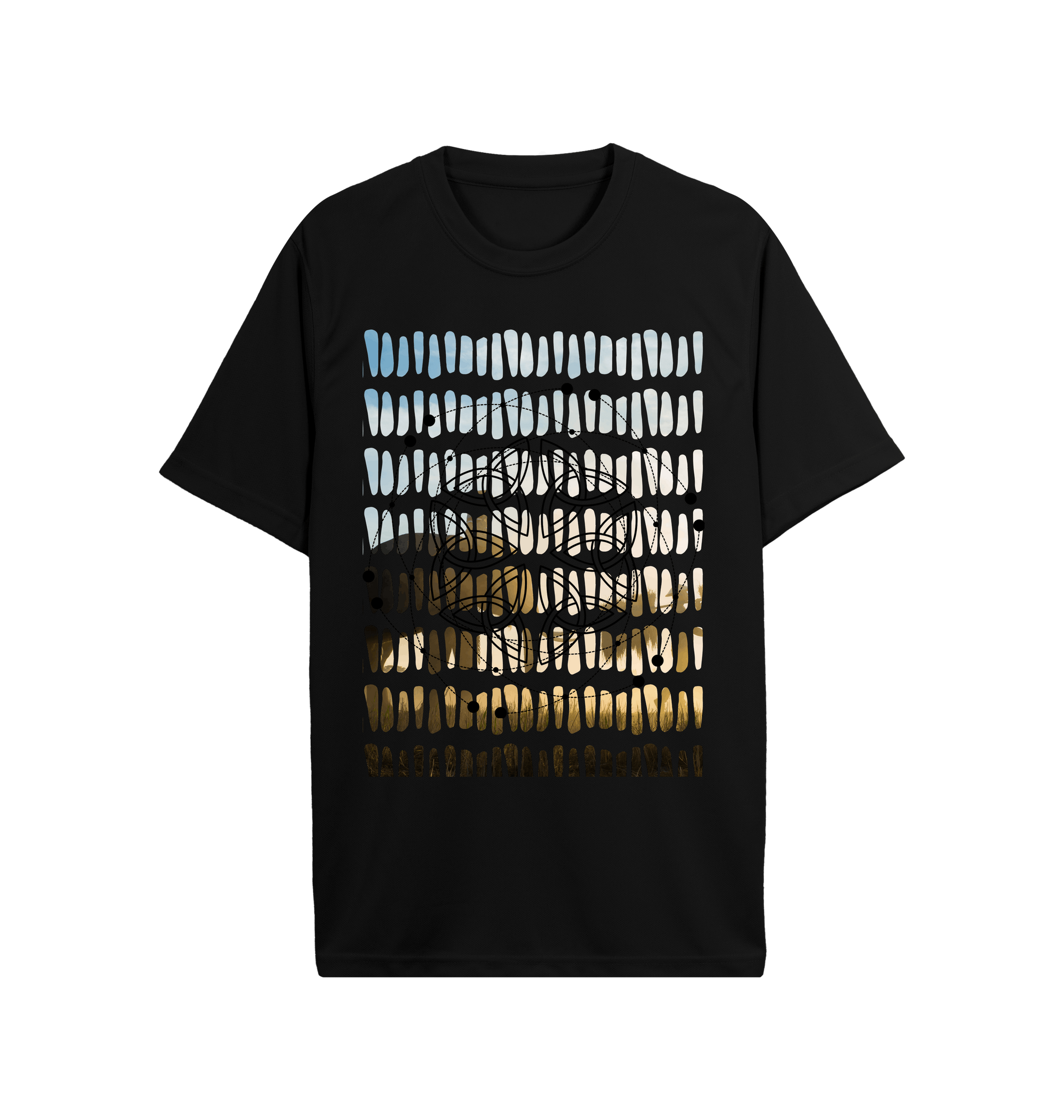 Jet Black Printed T-shirt Front