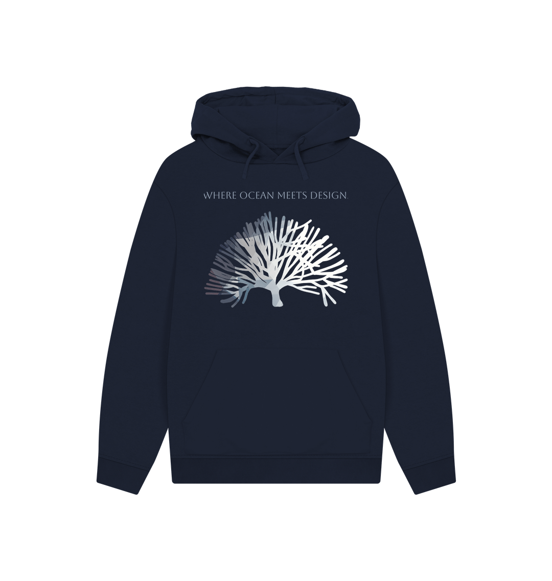 Navy Printed Hoody Front