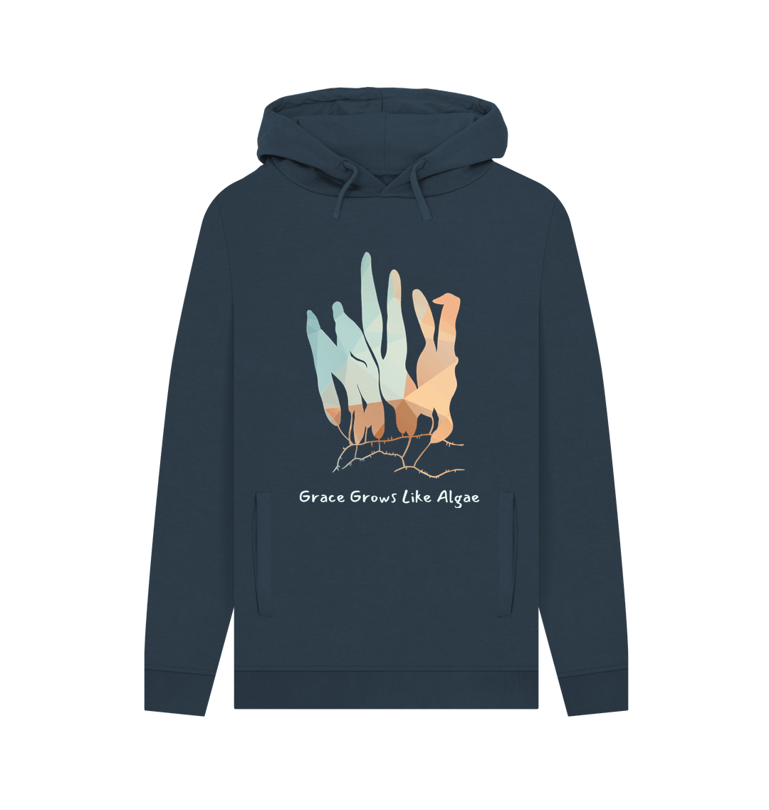 Navy Printed Hoody Front